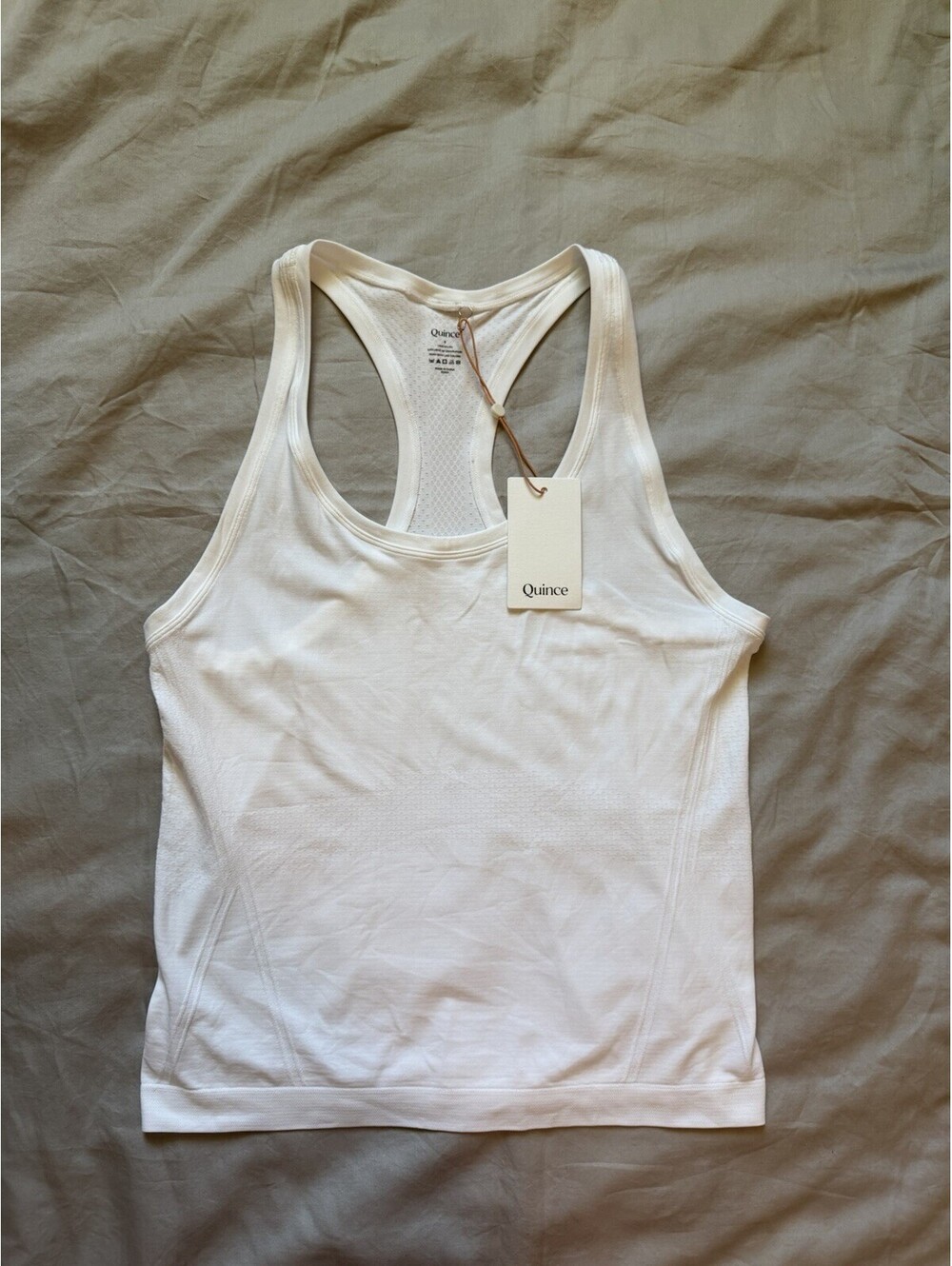 Quince Women's Seamless Racerback Running Gym Tank White S NWT Athleisure